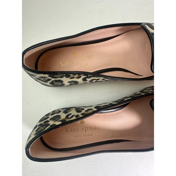 Kate Spade Claudia Leopard Animal Print Flats Brown Black Leather Shoes Size 7.5 - Picture 6 of 11